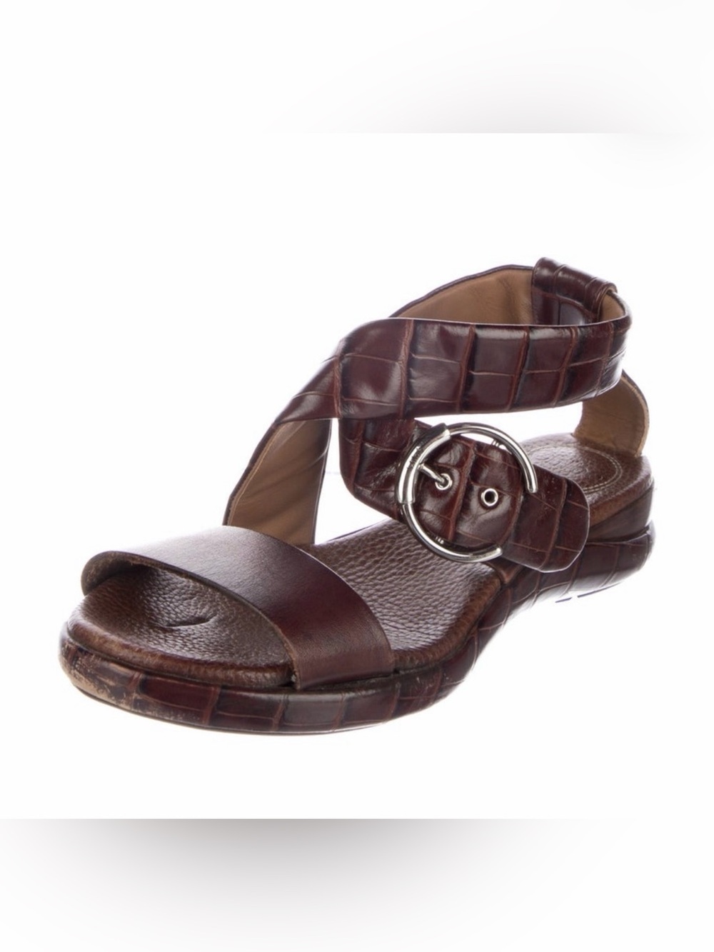 Chloe Women's Brown Leather Buckle Sandals size 8